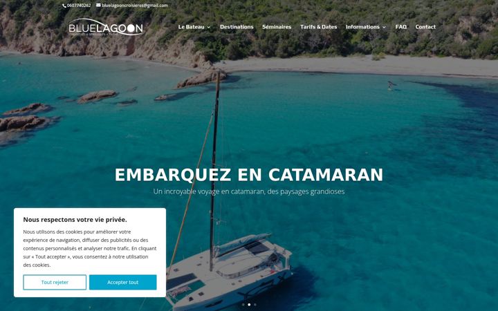 Screenshot of bluelagooncroisieres.com