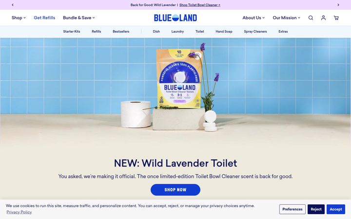 Screenshot of blueland.com