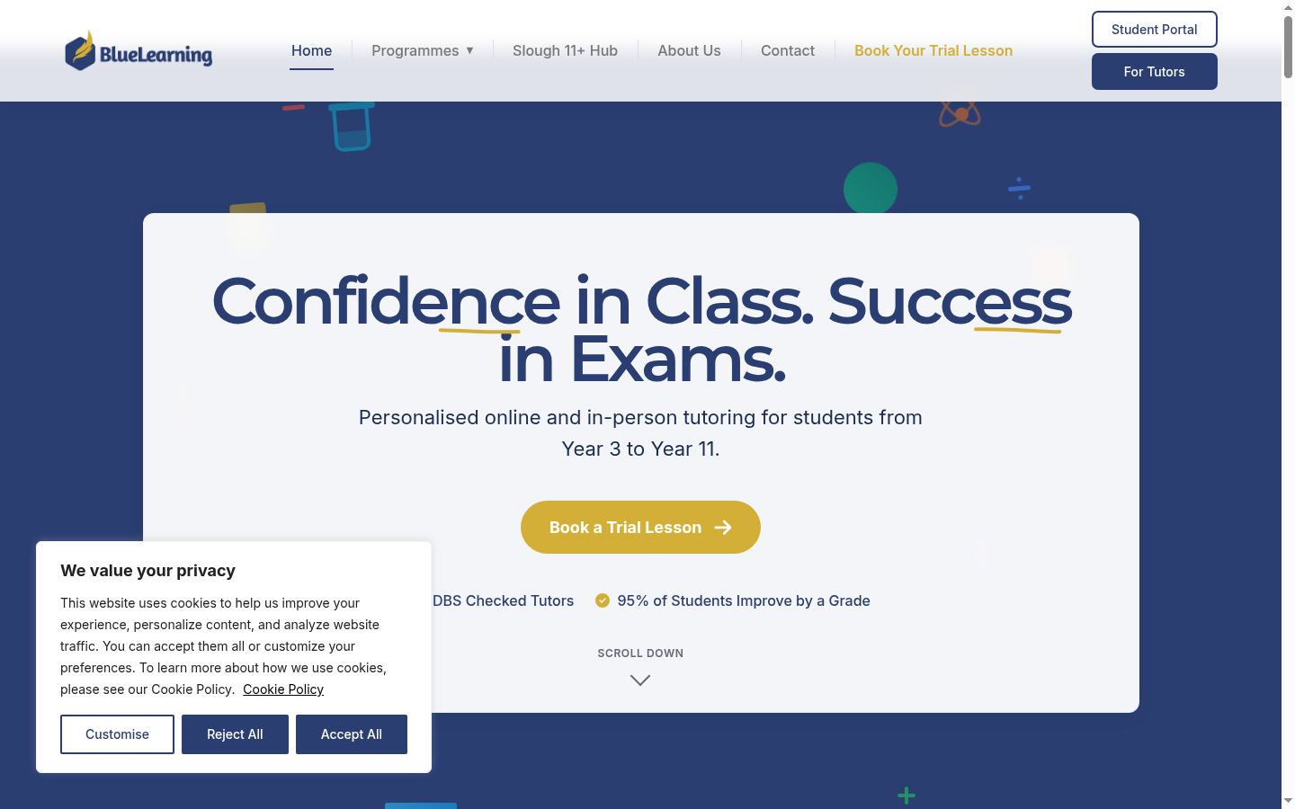 Screenshot of the consent banner shown before any interaction