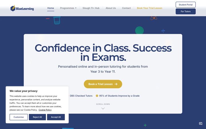 Screenshot of bluelearning.co.uk