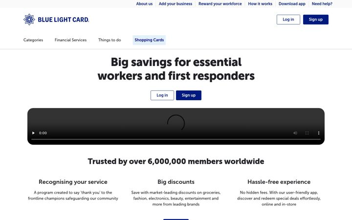 Ekrano kopija bluelightcard.com.au