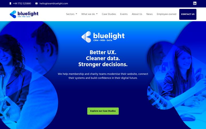 Screenshot of bluelightcrm.com