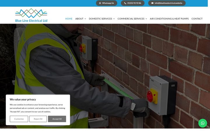 Screenshot of bluelineelectrical.website