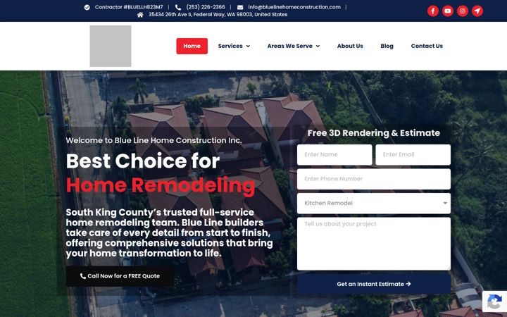Ekrano kopija bluelinehomeconstruction.com