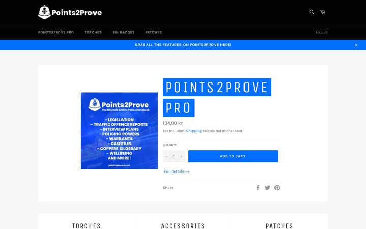 Screenshot of bluelinetactical.co.uk