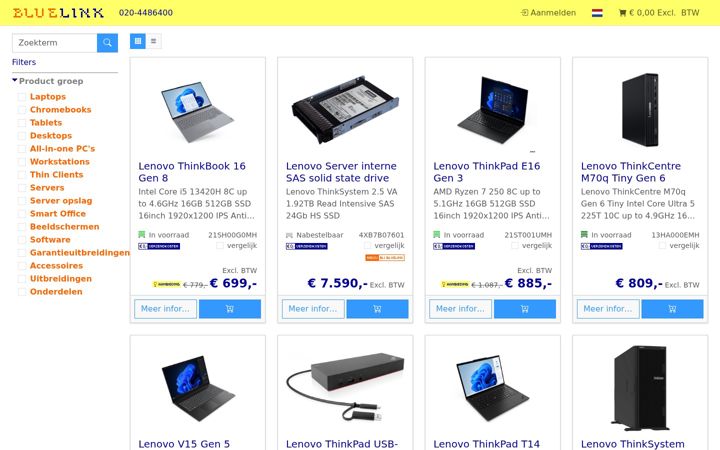 Screenshot of bluelink.nl