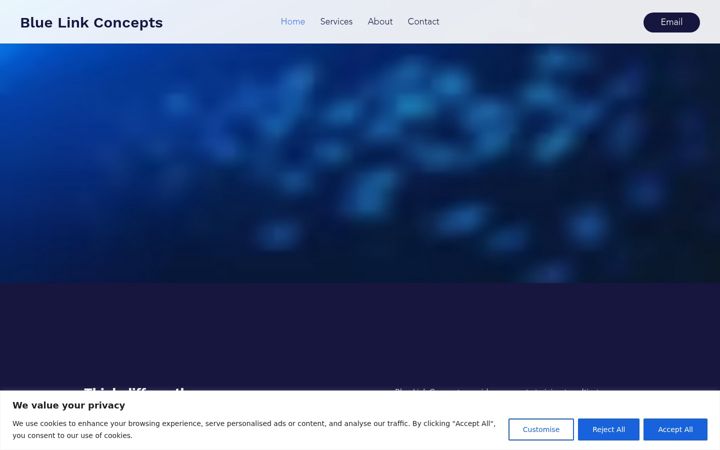 Screenshot of bluelinkconcepts.com