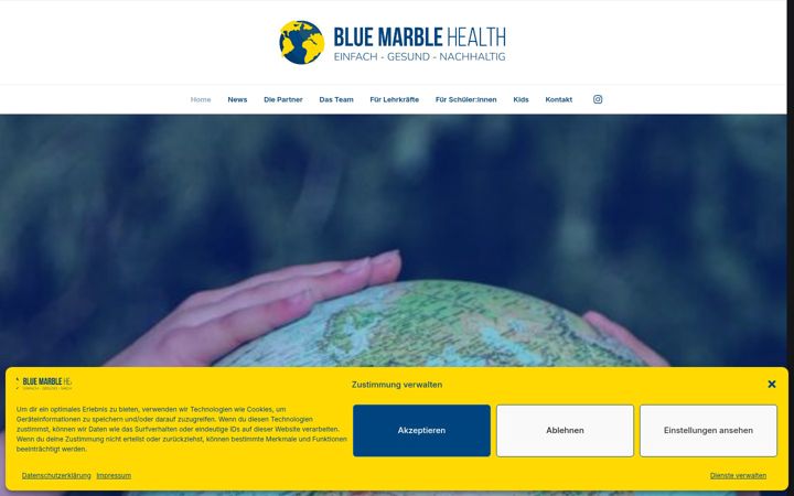 Ekraanipilt saidist bluemarblehealth.de
