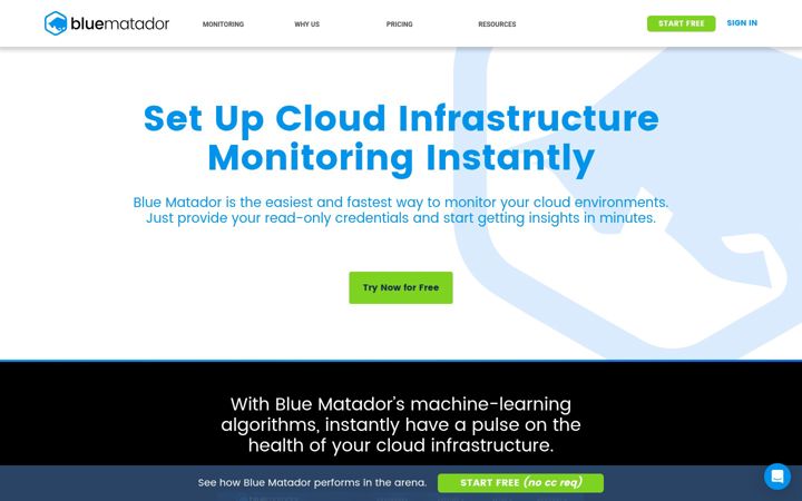 Екранна снимка на bluematador.com