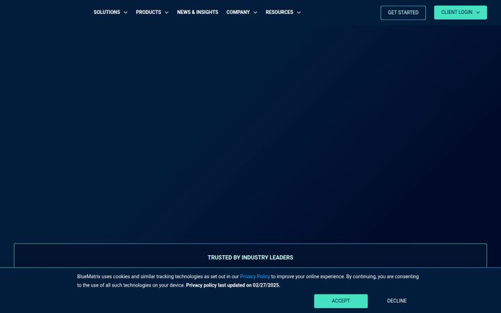 Captură de ecran a bluematrix.com