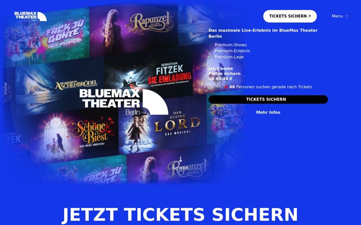 Screenshot of bluemax.theater