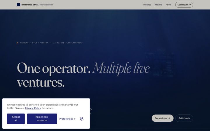 Screenshot of bluemedialabs.com