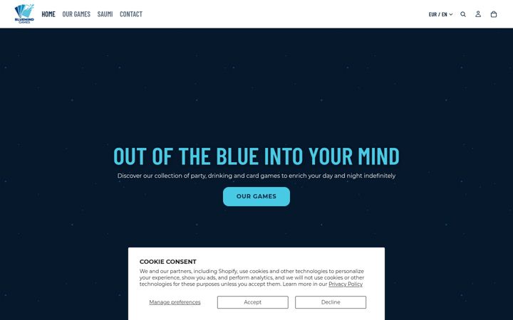 Screenshot of bluemindgames.com