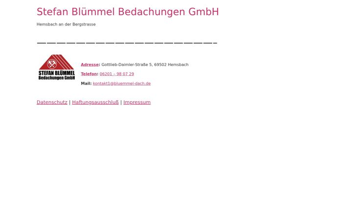 Screenshot of bluemmel-dach.de