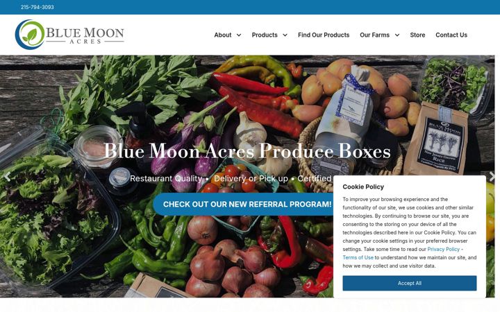 Screenshot of bluemoonacres.com