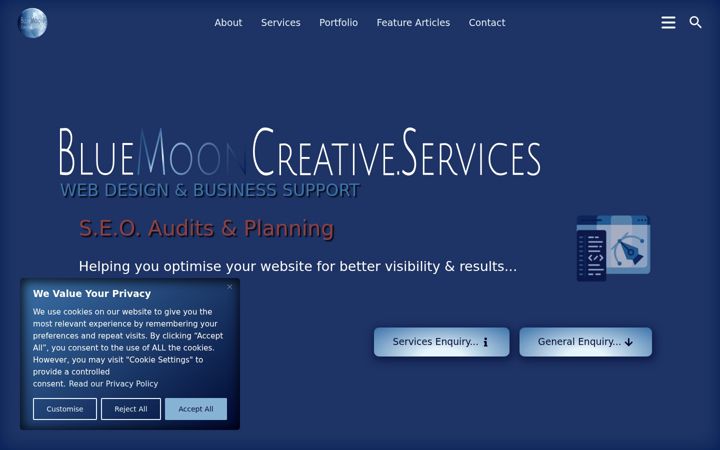 Screenshot of bluemooncreative.services