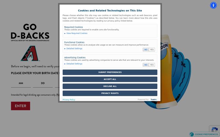 Skärmbild av bluemoondbacks.com