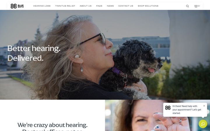 Ekrano kopija bluemothhearing.com