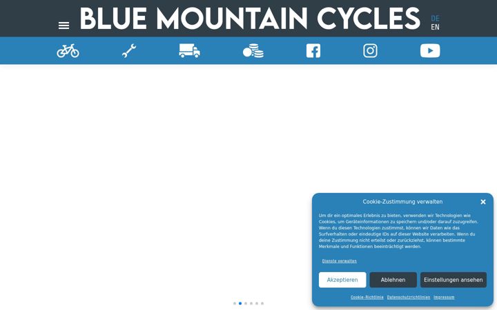 Screenshot of bluemountaincycles.com