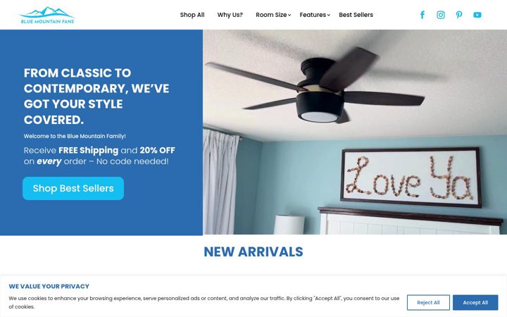 Screenshot of bluemountainfans.com