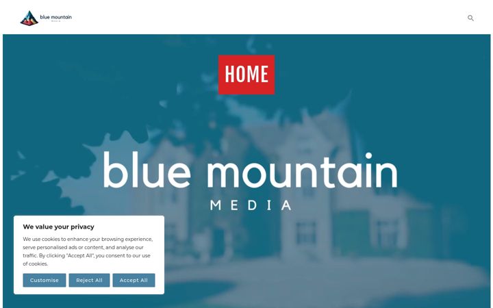 Screenshot of bluemountainmedia.co.uk