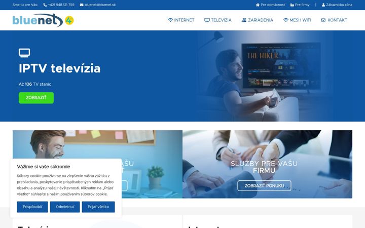 Kuvakaappaus sivustosta bluenet.sk
