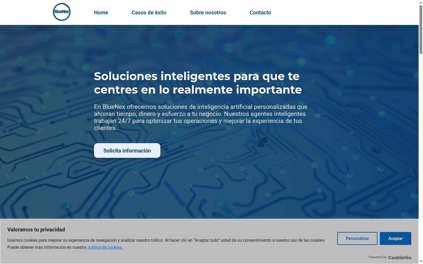 Screenshot of the consent banner shown before any interaction