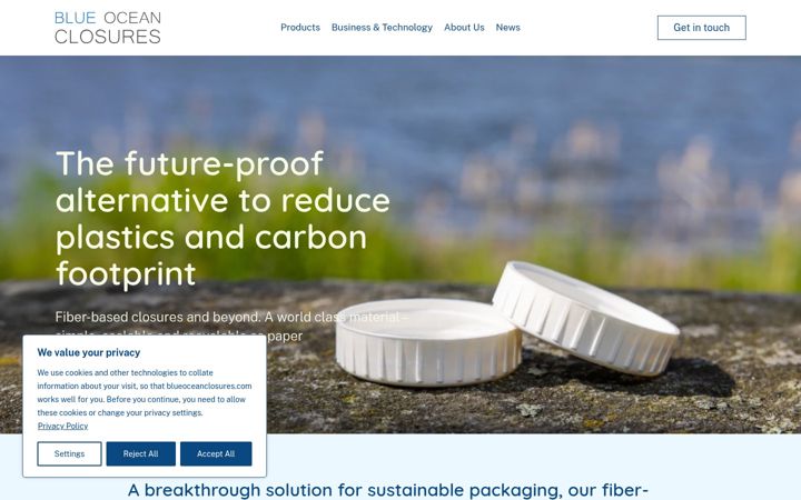Screenshot of blueoceanclosures.com