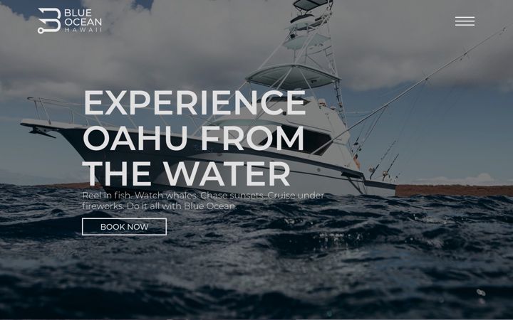 Screenshot stránky blueoceanhawaii.com