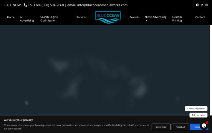 Screenshot of blueoceanmediaworks.com