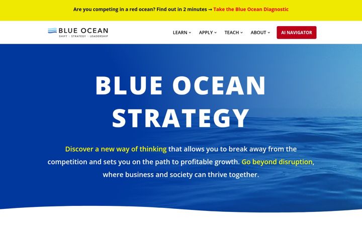 Screenshot of blueoceanstrategy.com