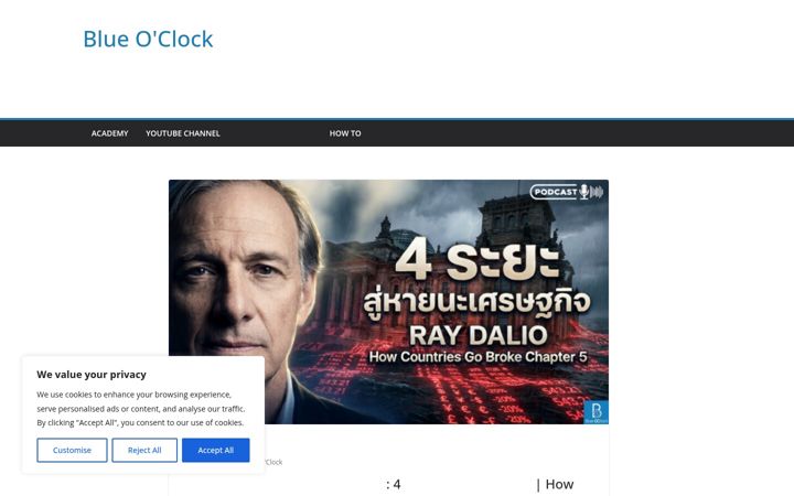 Screenshot of blueoclock.com