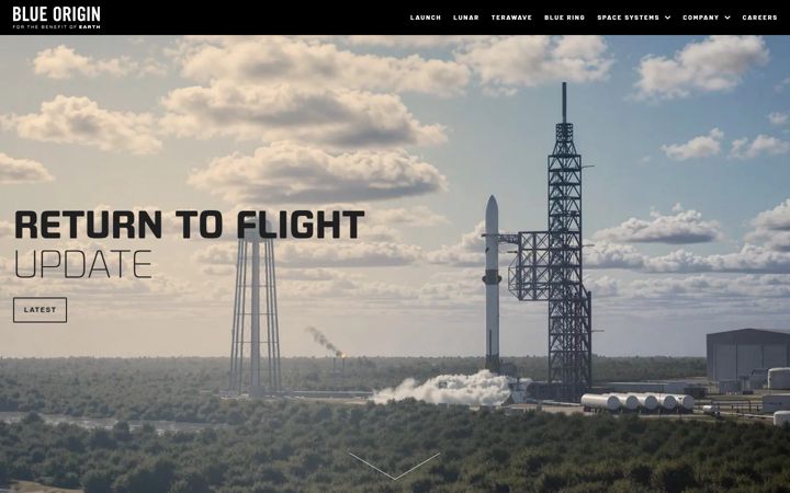 Screenshot του blueorigin.com