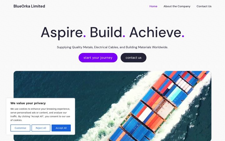 Screenshot of blueorka.co.uk