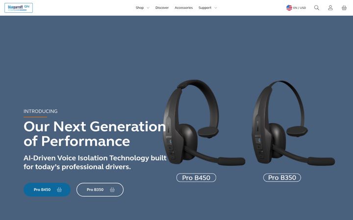 Screenshot of blueparrott.co.uk