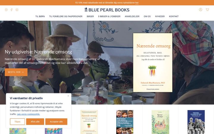 Capture d'écran de bluepearlbooks.dk