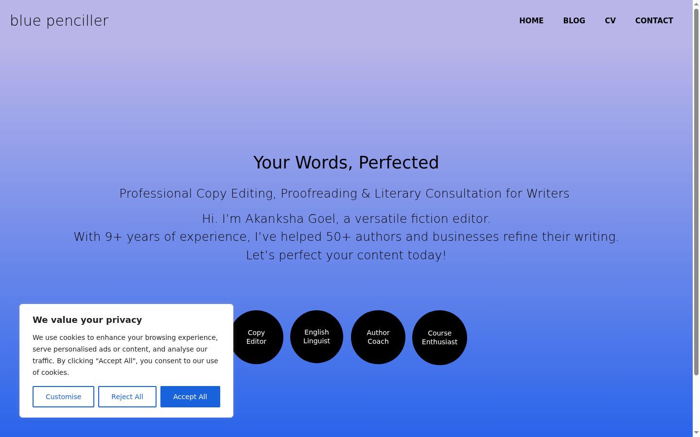Screenshot of the consent banner shown before any interaction