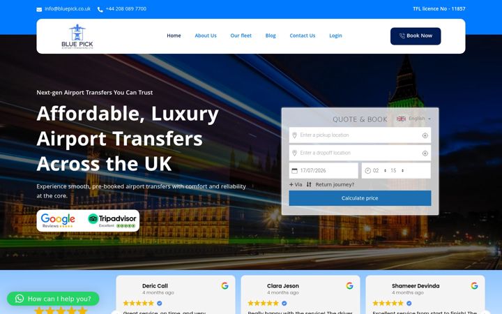 Screenshot of bluepick.co.uk