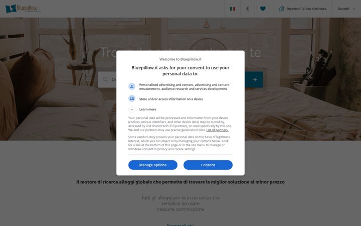 Screenshot of bluepillow.it