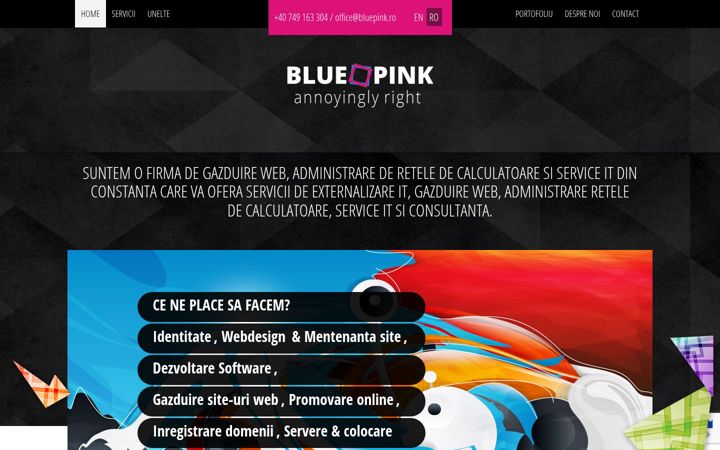 Screenshot von bluepink.ro