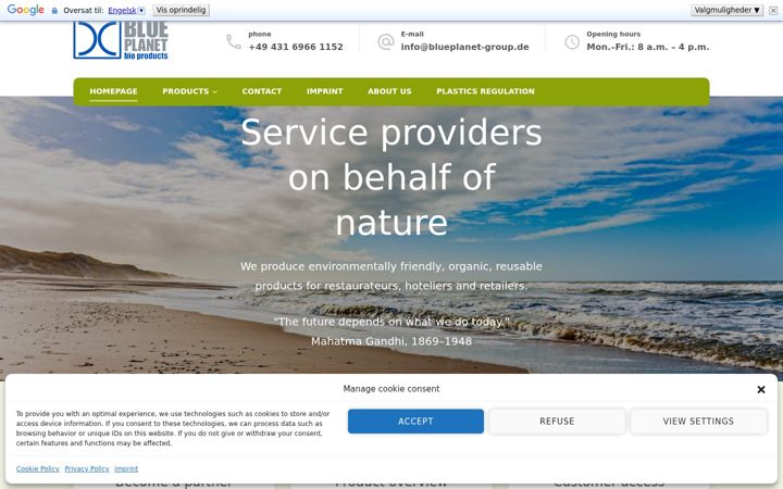 Screenshot of blueplanet.bio
