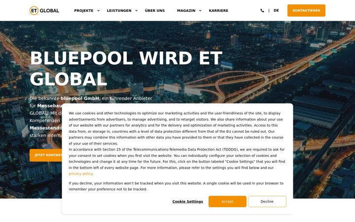 Screenshot of bluepool.de