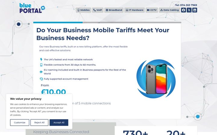 Ekrānuzņēmums no blueportal.co.uk