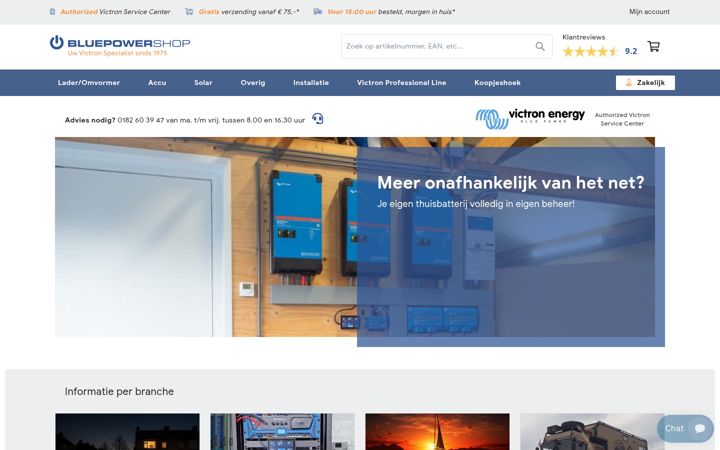 Screenshot of bluepowershop.nl