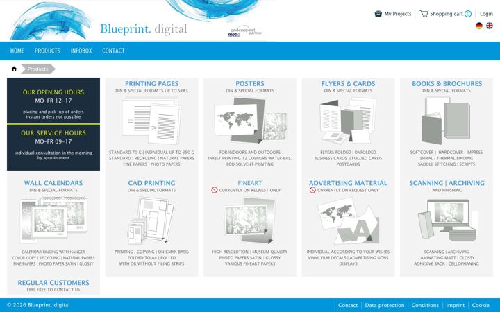 Zrzut ekranu blueprint-onlineshop.de