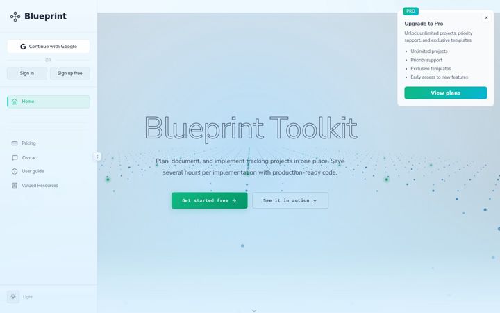 Screenshot of blueprint-toolkit.com