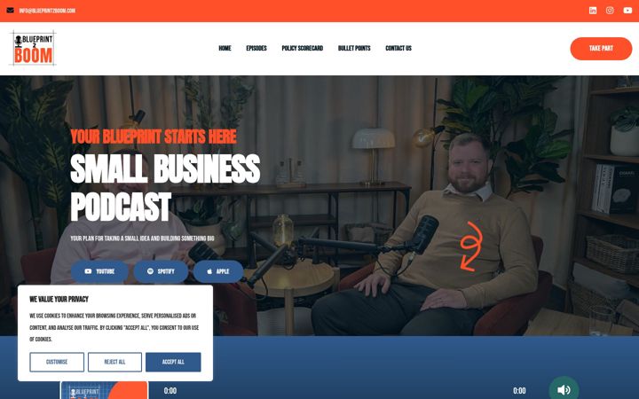 Screenshot of blueprint2boom.com