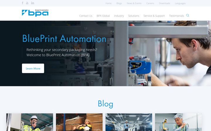 Screenshot of blueprintautomation.com