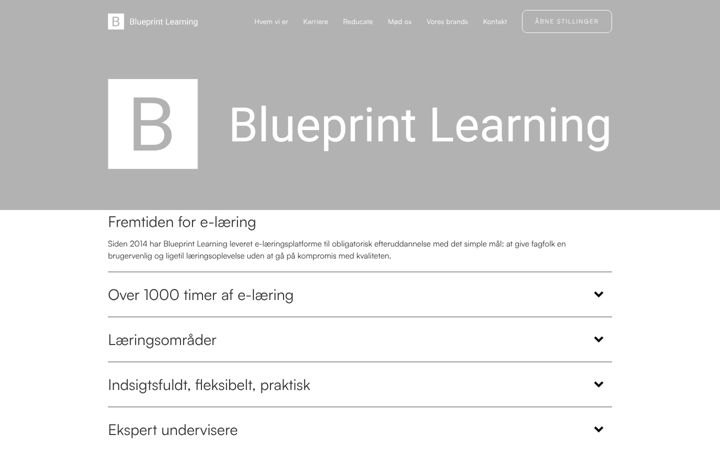 Screenshot of blueprintlearning.dk