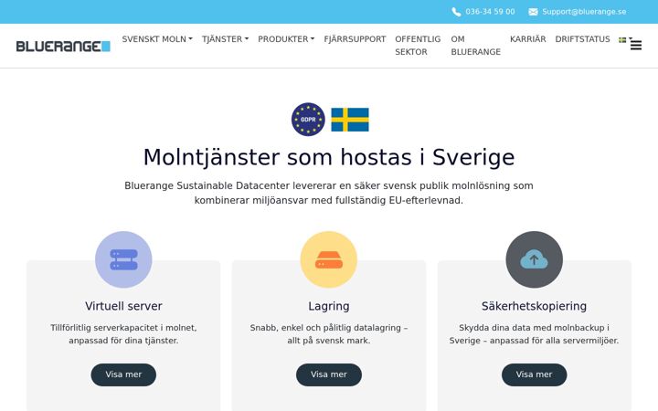 Screenshot of bluerange.se